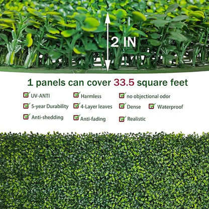ODTORY Artificial Boxwood Roll Panels:40 X 120 in UV-Anti Artificial Ivy - Image 3