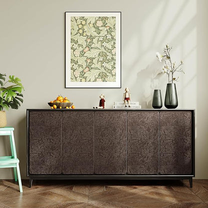 Abyssaly Brown Peel and Stick Wallpaper Vintage Embossed Floral Contact Paper - Image 3
