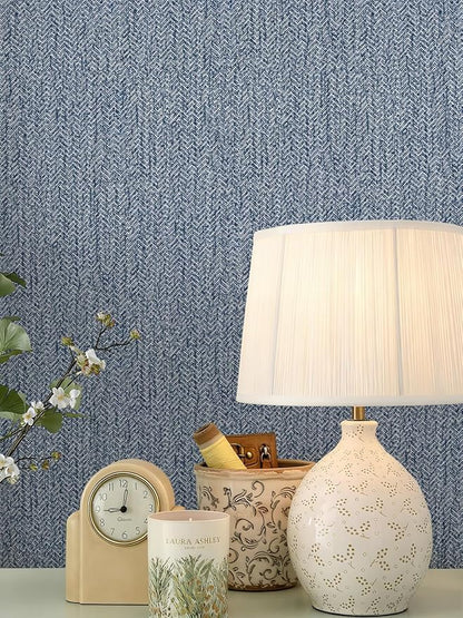 Grasscloth Peel and Stick Wallpaper Blue Contact Paper 15.7inch x 393.7inch - Image 6