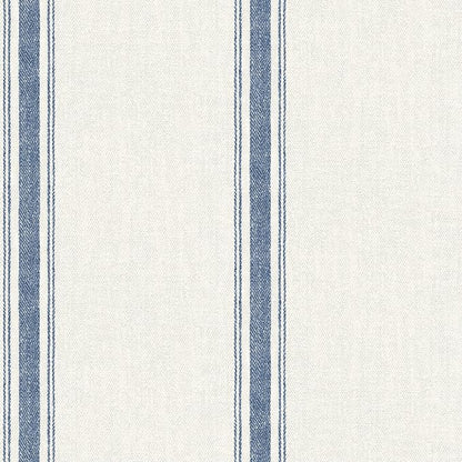 Chesapeake Blue Linette Fabric Stripe Wallpaper, 3115-12462 by Chesapeake
