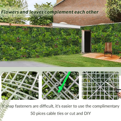 Artificial Plant Wall Boxwood Roll: 40"x120" UV Resistant Green Leaves Faux - Image 4