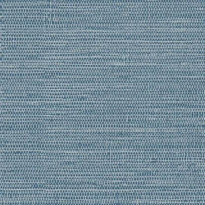 JiffDiff Grasscloth Wallpaper Peel and Stick 1181" x 17.3" Blue Cream by wallpaper
