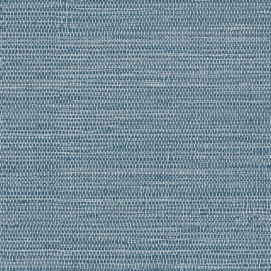 JiffDiff Grasscloth Wallpaper Peel and Stick 1181" x 17.3" Blue Cream by wallpaper