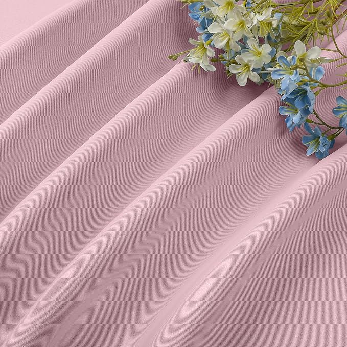 CUCRAF Light Pink Blackout Curtains 45 inch Length 2 Panels Set, Rod Pocket - Image 7