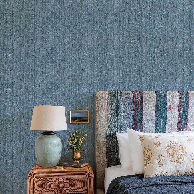 JiffDiff Woven Wallpaper Peel and Stick 17.3" x 120" Colorful Paint Grasscloth - Image 6