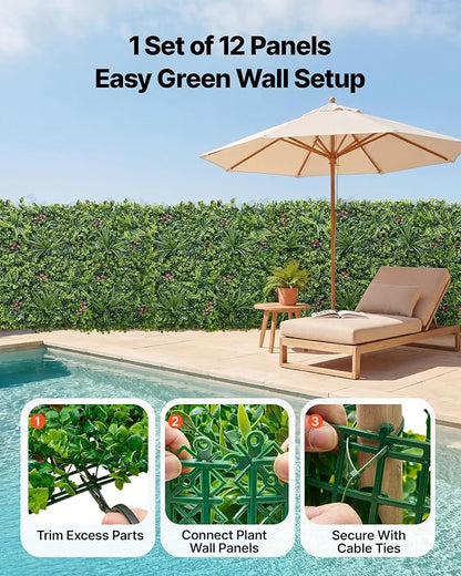 VEVOR Artificial Plant Wall, Fake Grass Wall Screen - Image 4