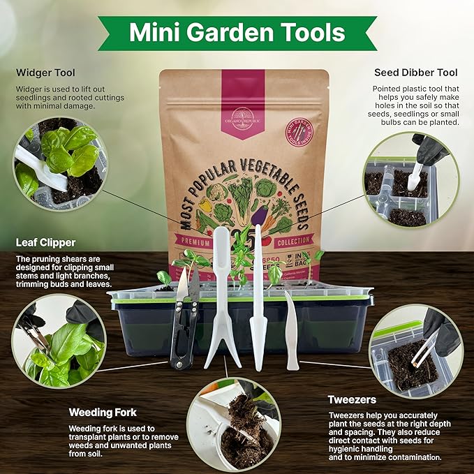 Organo Republic 25 Vegetable Seeds Variety Pack - 16,850+ Non-GMO Heirloom Seeds for Planting Vegetables & Fruits in Individual Seed Packets, Home Garden Seeds for Hydroponic, Indoor & Outdoor Garden