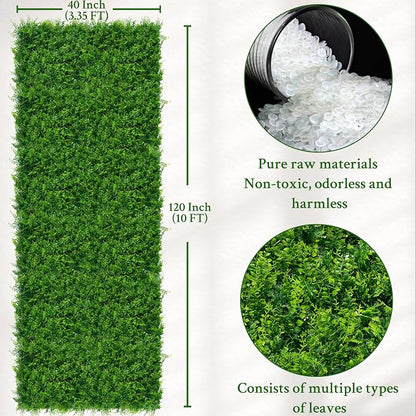 ODTORY Artificial Plants Hedge Wall Panels：40x120 Inch UV-Anti Greenery Boxwood - Image 2
