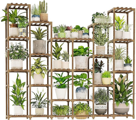 22 Tiers Plant Shelf for Plants Large Indoor Plant Stand Plant Rack Extra Large Wood Plant Stands for Hanging Plant Holder for Patio Balcony Garden
