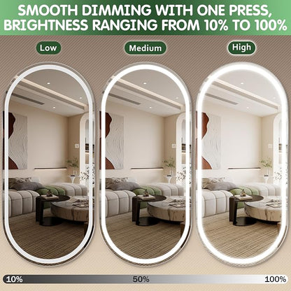 FENNIO Full Length Mirror with Lights, Wall Mounted Hanging Mirror with Lights - Image 8