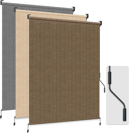 HOMEDEMO Outdoor Roller Shades for Patio, Sun Roller Shade Cloth Roll Blinds by HOMEDEMO