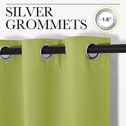 NICETOWN Fresh Green Blackout Curtains 40 inches Length - Image 2