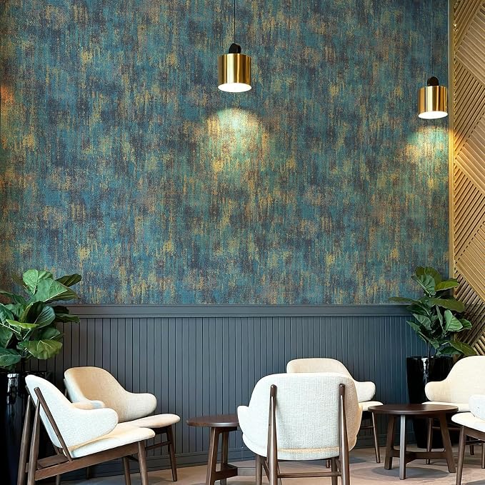 JiffDiff Vintage Metallic Peel and Stick Wallpaper Industrial Metallic Concrete - Image 3
