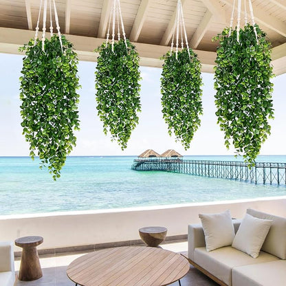 Waipfaru 8Pcs Fake Hanging Plants 2.7ft Fake Plants UV Resistant Fake Vines - Image 6