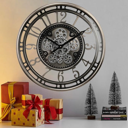 CLXEAST 21 Inch Large Moving Gear Wall Clock, Industrial Steampunk Decor - Image 8