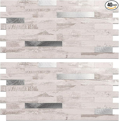 Peel and Stick Backsplash Tile Waterproof Removable PVC Wall Sticker 3D Faux by KOYNSLE