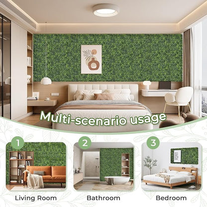 Artificial Grass Wall Panel Screen: 10"x10" 6P UV-Anti Faux Boxwood Panels - Image 5