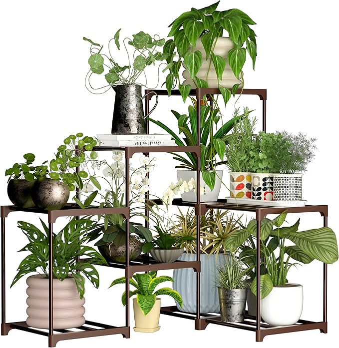 Metal Plant Stand Indoor Corner Plant Shelf Outdoor for Multiple Plants Flower Stand Ladder Plant Table for Plant Pots for Window Garden Balcony Living Room