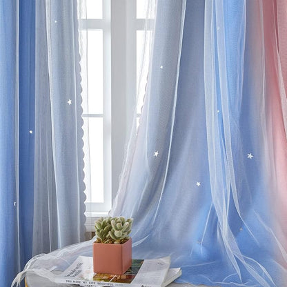 XiDi Curtains for Bedroom Decor, Rainbow PinkGreyBlue-34-90 - Image 4