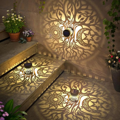2 Pack Large Solar Fence Lights Metal Solar Powered Outdoor Wall Deck Step - Image 5