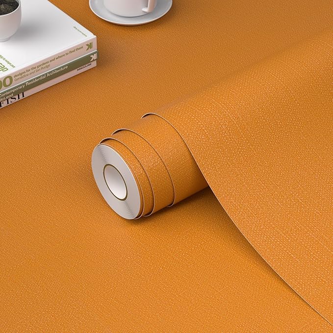 WADILE Grasscloth Peel and Stick Wallpaper 23.6in x 118in, Textured Contact by WADILE