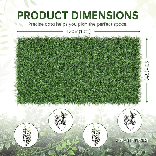 Artificial Green Wall Panels: 60"x120" Boxwood Hedge Green Wall Decor Backdrop - Image 2