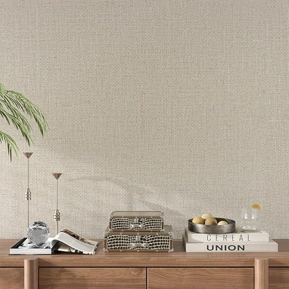 VEELIKE Beige Grasscloth Peel and Stick Wallpaper Textured Neutral Grasscloth - Image 5