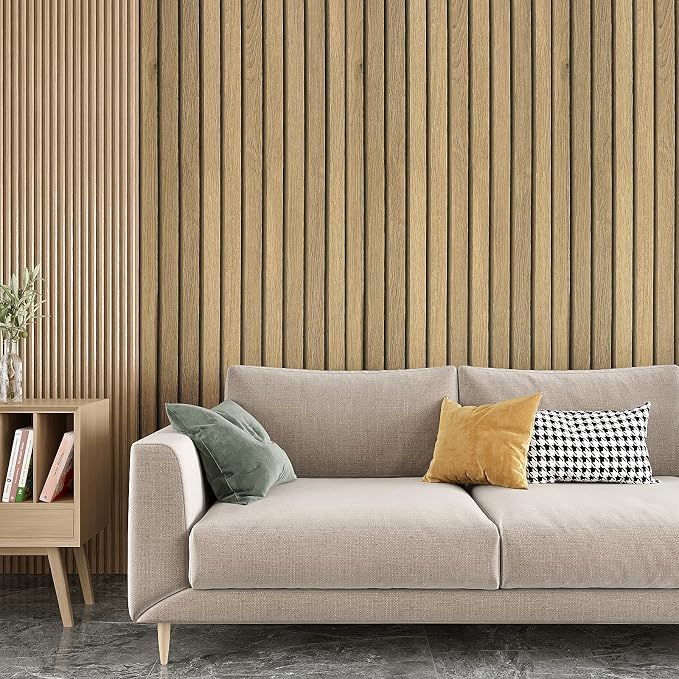 VEELIKE Slat Wood Contact Paper Wood Wallpaper Peel and Stick - Image 3