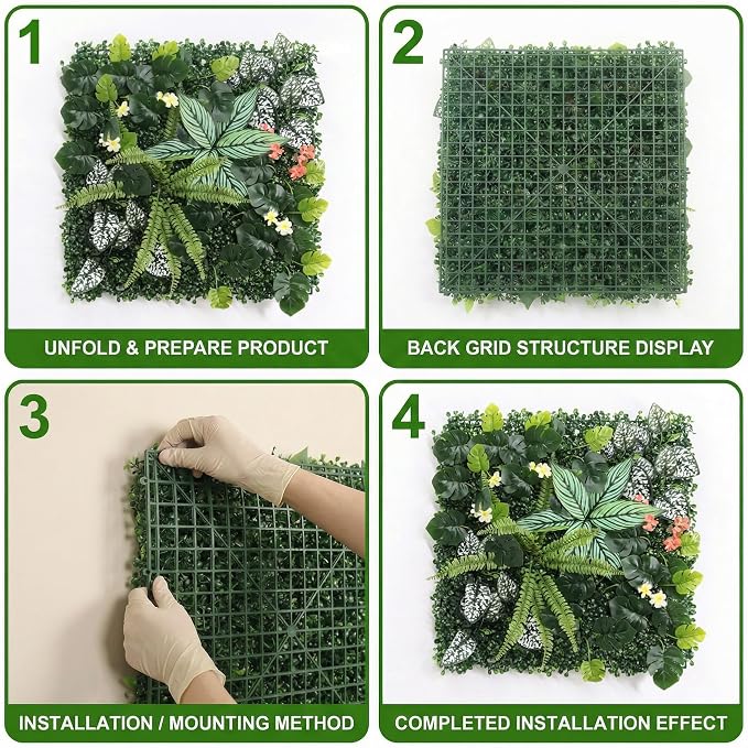 4 Pack 20"x20"Grass Wall Panels-Artificial Boxwood Panels - Image 4