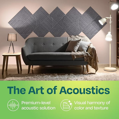 Acoustic Panels 12-Pack Soundproof Wall Panels 12"x12"x0.4" Decorative Sound - Image 2
