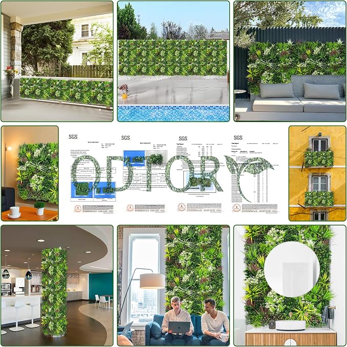 ODTORY Artificial Plant Wall Panels: 70"×120" UV-Anti Faux Grass Wall Backdrop - Image 6