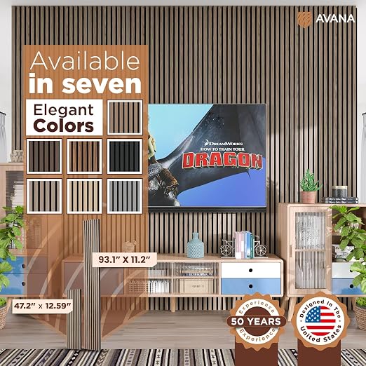 Avana Modern Acoustic Wood Wall Panels –93.2x11.25 Inch Panels – Fits 94x12 - Image 7