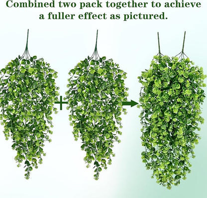 Waipfaru 4Pcs Fake Hanging Plants 3ft Fake Plants UV Resistant Fake Vines - Image 4