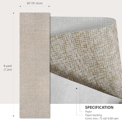 Ansehan Wallcovering W010103 Cosmo Collection 36" W x 8 Yard L, Natural Paper - Image 7