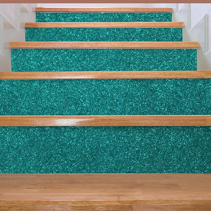 CHIHUT Teal Blue Glitter Wallpaper Stick and Peel - Image 3
