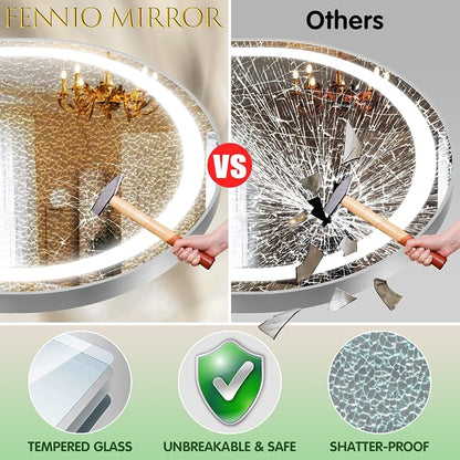 FENNIO Full Length Mirror with Lights, Wall Mounted Hanging Mirror with Lights - Image 6