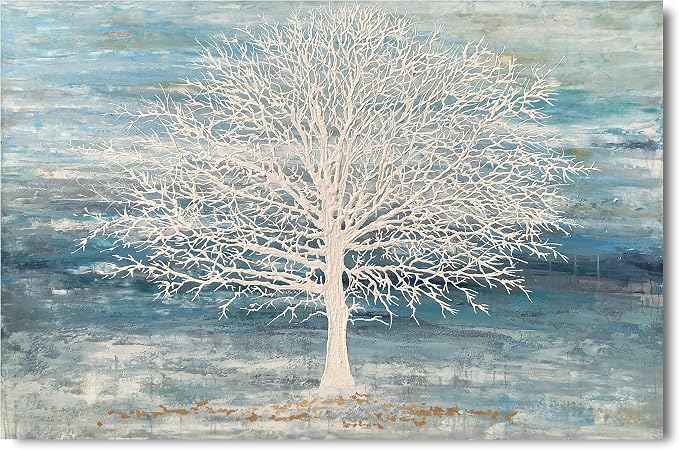 Yihui Arts Abstract Landscape Canvas Art Hand Painted 3D Tree Paintings - Image 2