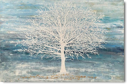 Yihui Arts Abstract Landscape Canvas Art Hand Painted 3D Tree Paintings - Image 2