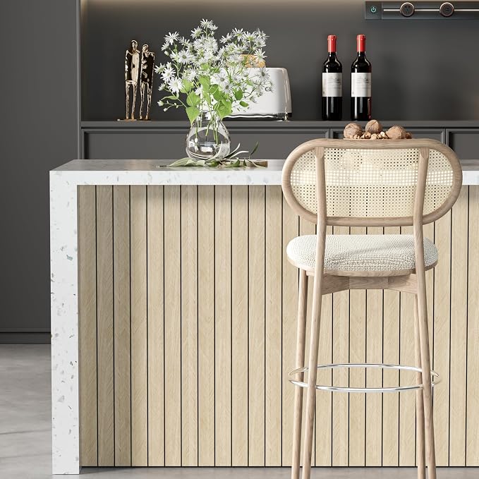 Arthome Peel and Stick Slat Wall Panels 15.7 "x120, Self-Adhesive PVC Wood - Image 4