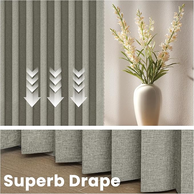 AJAZZ Blackout Accordion Door Curtain 98"x84" Grey - Image 6