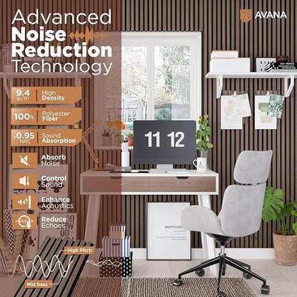 Avana Modern Acoustic Wood Wall Panels – 93.2x11.25 Inch Panels – Fits 94x12 - Image 5