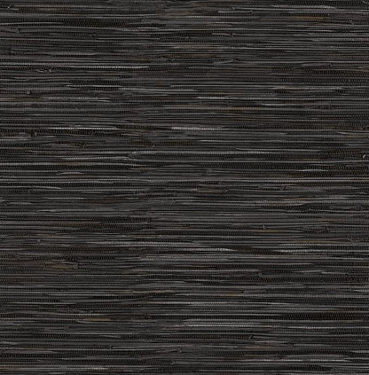 NuWallpaper Black Grassweave Peel and Stick Wallpaper, Textured Removable by NuWallpaper