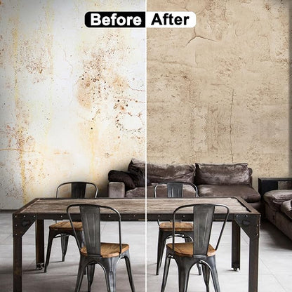 WADILE Beige Concrete Wallpaper 15.7 in * 118 in, Cement Contact Paper 3D Matte - Image 3