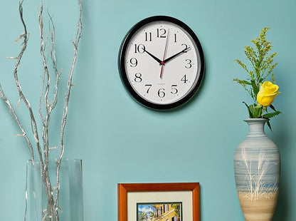 Bernhard Products Black Wall Clock Silent Non Ticking 10 Inch Quality Quartz - Image 6