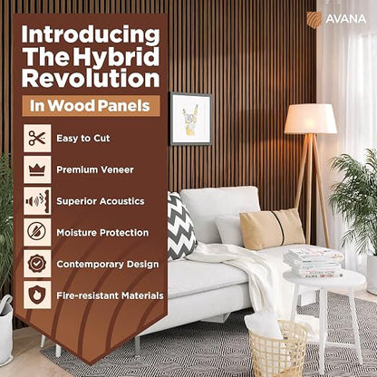 Avana Acoustic Wood Wall Panels –93.2x11.25 Inch Panels – Fits 94x12 Layout – - Image 2