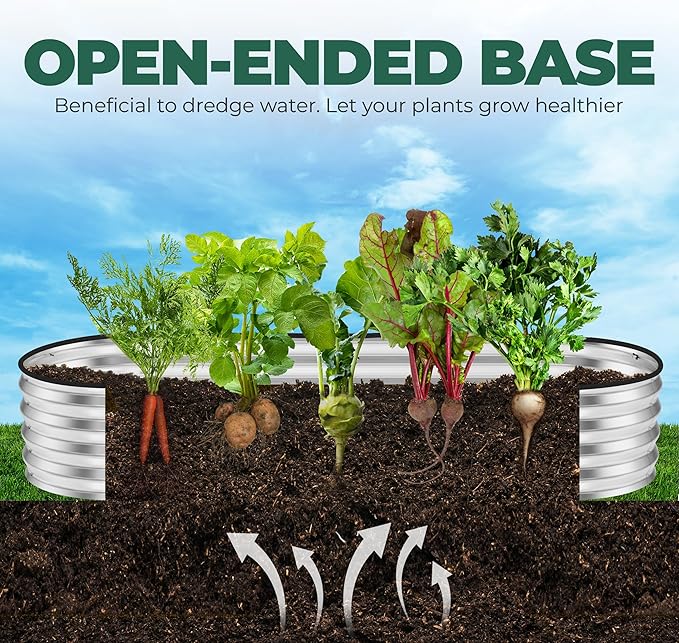 Utopia Home Galvanized Raised Garden Bed, 6 by 2 by 1 feet Lightweight Planter Boxes Outdoor with Easy Assembly, Large Garden Bed for Vegetables, Fruits, Flowers, Silver