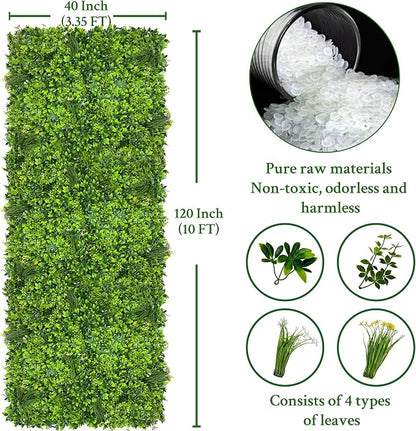 ODTORY Artificial Plant Wall Roll: 40X120 in UV-Anti Ivy Privacy Fence Screen - Image 2