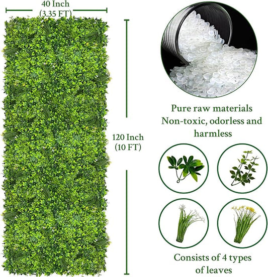 ODTORY Artificial Plant Wall Roll: 40X120 in UV-Anti Ivy Privacy Fence Screen - Image 2