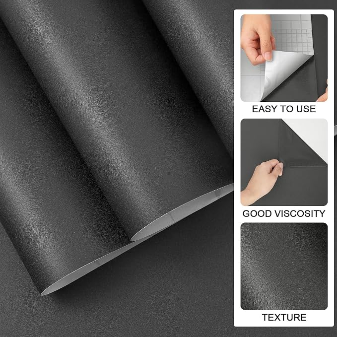 practicalWs 15.7"x 984.2" Grey Wallpaper Self Adhesive Peel and Stick Wall - Image 2