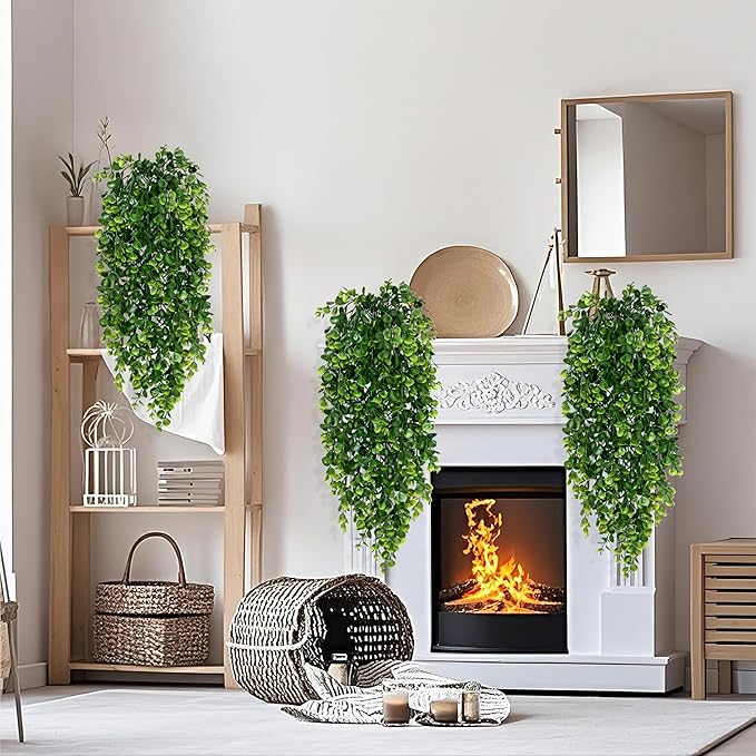 Waipfaru 8Pcs Fake Hanging Plants 2.7ft Fake Plants UV Resistant Fake Vines - Image 4